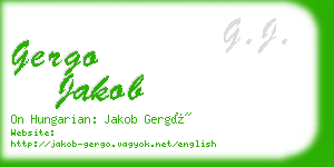 gergo jakob business card